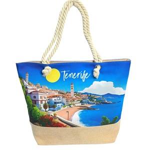 Biểu Tượng Tùy Chỉnh In Tái Chế Thiết Kế St.Tropez Vải Và Linen Túi Với Túi Và Dây Kéo Lớn Vải Mua Sắm Tote Túi - Product Image 6