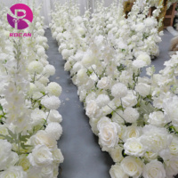 Karpet Lorong Warna Ivory dengan Bunga Artificial untuk Dekorasi Pesta Pernikahan dan Acara Lainnya