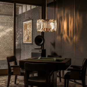 Lámpara colgante de cristal con forma de tambor para decoración del hogar, base E12, para villa, comedor, sala de estar, hotel, montaje en techo. - Product Image 4