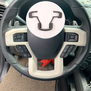 Steering Wheel Inner <b>Door</b> Handle Cover Interior <b>Trim</b> for F150 2015 2016 2017 2018 2019 Carbon Fiber Print - Product Image 2