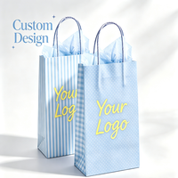 Sac cadeau en papier imprimé avec logo personnalisé, poignée en papier torsadé, sac de shopping recyclable pour mariage, fête, anniversaire, emballage cadeau