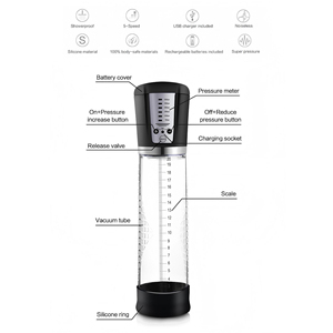 USB 충전식 전기 남성 향상 자위대 실리콘 페니스 펌프 및 항공기 컵 자동 공기 진공 펌프 - Product Image 4