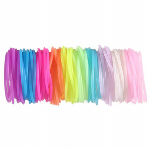 Bracelets élastiques en <span class=keywords><strong>silicone</strong></span> fluorescent néon de haute qualité, décontractés/sportifs, bandeaux pour cheveux en forme de bonbons gélifiés, bracelets unisexes - Product Image 3