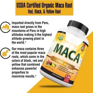 Raíz de Maca Orgánica Negra, Roja y Amarilla, 1900 MG por Porción - 120 Cápsulas Veganas, Raíz de Maca Peruana Gelatinizada, 100% Pura, Sin OMG - Product Image 3