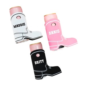 12 ounce neopreen koozies, opvouwbare flesbeschermer, isolatiehoes, cowboy-laarsvormige koozies voor bier, schuim, 12oz blikjes/flessen - Product Image 6