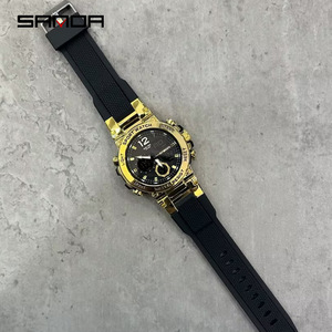 SANDA 6178 2024 nuevo reloj analógico digital electrónico para exteriores para hombre reloj de banda de goma multifuncional para hombre joven - Product Image 6