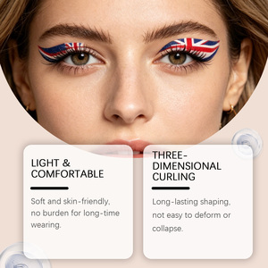 <span class=keywords><strong>Faux</strong></span> <span class=keywords><strong>cils</strong></span> AMZ drapeau britannique en fibres végétales, bande transparente invisible, confortables et légers, créant une ambiance immersive pour - Product Image 4