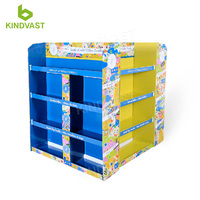Présentoir de quart de carton Pdq au détail à 3 faces personnalisé 1/2 Présentoir de palette pour boissons Présentoir de demi-palette empilable pour supermarché