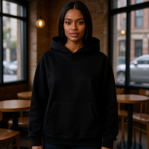 Sudadera con Capucha Personalizada de Poliéster Negro, Unisex, para Todas las Temporadas, Impresión Digital, Ropa Promocional - Product Image 2