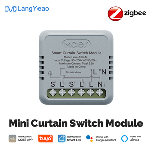 Module d'interrupteur intelligent pour rideaux <span class=keywords><strong>Moes</strong></span> Tuya Zigbee 2.5A, taille mini, compatible avec Alexa Google Home, minuterie, inversion du moteur - Product Image 1