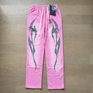 Pantalones Deportivos Casuales Personalizados para Hombre, de Pierna Ancha, Lavado Ácido Negro, 100% Algodón, Felpa Francesa, Ecológicos, Transpirables, Ligeros - Product Image 3