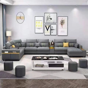 Bộ ghế sofa phòng khách phong cách nhẹ nhàng sang trọng, kết hợp chất liệu vải công nghệ, hiện đại, thoải mái, bộ bàn ghế sofa kết hợp bàn trà. - Product Image 2