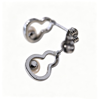 Boucles d'oreilles clous en laiton plaqué or PVD en forme de gourde, anti-ternissement, avec perles naturelles d'eau douce de 5,1 mm, vente en gros de bijoux en perles véritables