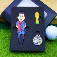 Coffret Cadeau de Golf Personnalisé en Alliage de Zinc et Fer avec Outils de Repositionnement du Tee, Marqueurs de Balle, Clip de Chapeau de Golf - Accessoires de Golf Portables (Couleur Personnalisée) JY