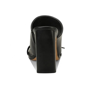 Sandali Donna Sexy con <span class=keywords><strong>Tacco</strong></span> Alto e Punta Quadrata, Neri, con Cinturino e Fibbia, Antiscivolo, Vendita all'Ingrosso - Product Image 4