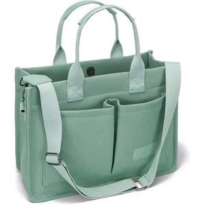 Sac fourre-tout personnalisable en polyester beige, recyclé, pour courses et plage, avec fermeture éclair, échantillon gratuit offert - Product Image 2