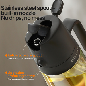 Spruzzatore <span class=keywords><strong>Olio</strong></span> 550ml 18.5oz Bottiglia Vetro 2 in 1 Cucina <span class=keywords><strong>Per</strong></span> Oliva Aceto Cocco Dispenser Spray Bottiglia Versatore a Pression - Product Image 4