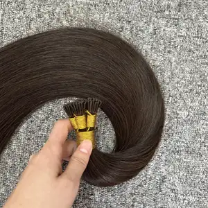 Vente en gros Extensions de cheveux i Tip italiennes pré-collées à double étirage Extension de cheveux humains à la kératine vierge