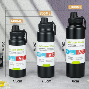 Vacuum Flask Double Wall Stainless Steel <b>Large</b> Mouth <b>Water</b> <b>Bottle</b> 304 Insulated Portable Outdoor Camping Thermos - Product Image 2