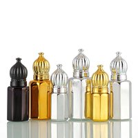 Bouteille de Parfum Mini en Verre Recyclable 3ml 6ml 9ml 12ml, Carrée, pour Huile Essentielle, Parfum Musc Or de Dubaï, à Bille, Vaporisateur