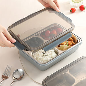 304 acier inoxydable isotherme boîte à lunch adultes enfants boîte à bento récipient de nourriture chaude plaque divisée - Product Image 2