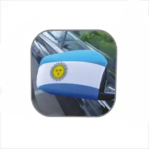 Individueller Schlussverkauf 28 × 30 cm Polyester elastisch Argentinien Auto-Rückspiegel Abdeckung Flagge für Werbung