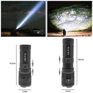 Hb-P18 Rechargeable Flashlight 1000M Beam Led Zoomable <b>Waterproof</b> <b>Torch</b> Outdoor Use - Product Image 1