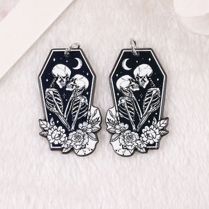 Pastel Goth <span class=keywords><strong>Halloween</strong></span> Charms R.I.P corazón labios acrílico ataúd joyería hallazgos para collar Diy fabricación - Product Image 6