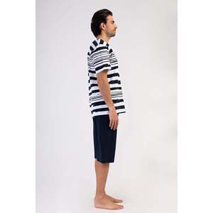 Conjunto Deportivo para Hombre CEPLI ERKEK P.SUPREM XXL con Cuello en V, Manga Corta y Pantalones Capri - Azul Marino - Azul Marino - Product Image 4