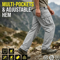 Pantalon cargo de randonnée pour homme Saiki, résistant à l'eau, Ripstop, multi-poches, pantalon technique de plein air avec ourlet réglable pour la randonnée