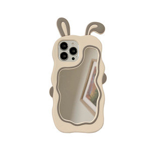 Coque de Téléphone en Silicone Lapin Rose Mignon avec Miroir pour iPhone 15 16 Pro Max et Apple 13/12/11/XR - Product Image 5
