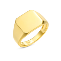 Anillo Sencillo Clásico de Plata 925, Anillo de Sello Personalizado con Grabado de Nombre, Logotipo o Diseño para Hombre y Mujer
