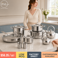 Coffret Cadeau de 12 Pièces d'Ustensiles de Cuisine en Acier Inoxydable avec Bouilloire, Idéal pour l'Aménagement de la Maison, Vente au Détail et en Gros