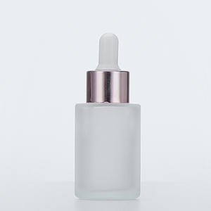 Bouteille en verre cosmétique de haute qualité de 30ml avec huile essentielle de cylindre rond d'épaule plate de compte-gouttes - Product Image 4