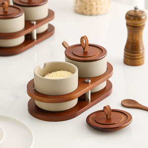 Vintage Japanese Style Ceramic Spice <strong>Jar</strong> and Salt Shaker <strong>Set</strong> with Cover Home Kitchen Seasoning Storage Bottles - Product Image 4