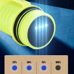 पानी के अंदर सफेद+पीली रोशनी वाली फ्लैशलाइट के साथ हाई ब्राइटनेस P50 डाइविंग फ्लैशलाइट मिनी एल्युमीनियम डुअल एलईडी टॉर्च - Product Image 5