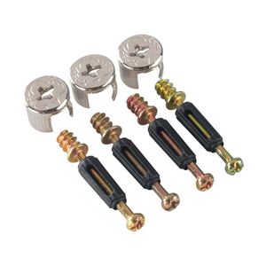 Furniture 3 in 1 Connecting Fittings 15*11.5 mm Cam Fittings with Dowel and Pre-Inserted Nut for Cabinet - Product Image 1