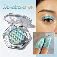 Palette d'ombres à paupières métalliques pressées scintillantes, effet caméléon duochrome, haute pigmentation, finition éclatante, vente en gros, OEM/ODM