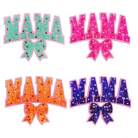 Vente en gros de patchs pour maman brodés fête des mères grande taille patchs pour maman brodés au fer sur chenille patchs pour vêtements à paillettes mixtes MAMA