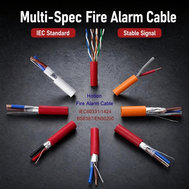 HOTION Fire Resistant Cable Stranded BS6387 EN50200  PH120 2 Cores 4 Cores 1.5mm 2.5mm Shielded Fire Proof Rated Alarm Cable
