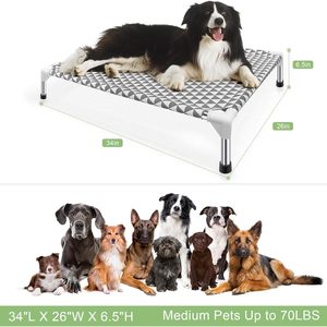 Cuccia per cani alta da esterno in cotone con piedini antiscivolo per piccoli animali gatti 70lbs rimovibili - Product Image 5