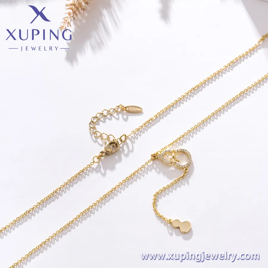 X000033087 XUPING ювелирные изделия, модное простое ожерелье золотого цвета 14 карат, женские модные ювелирные изделия с подвесками, ожерелья для девочек