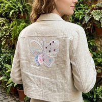 Nouveaux patchs brodés en dentelle de fleurs papillon 3D avec des paillettes et des perles |   Appliques thermocollantes DIY pour T-shirts, robes, sacs, vêtements