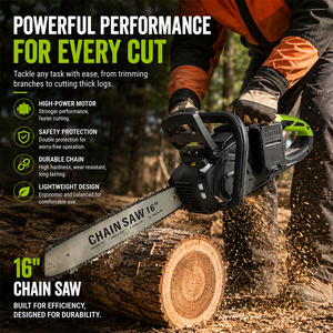 16-Inch Industrial Cordless Chainsaw Brushless Chain Saw 550W 2 Batteries Tool-Free Tension Auto Oiling <b>Tree</b> 16-Inch Bar I - Product Image 3