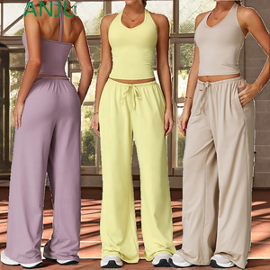 Conjunto Deportivo para Mujer Talla Grande, Secado Rápido, Sujetador sin Espalda, Leggings Holgados, Sudadera Informal, Mallas Levanta Glúteos para Fitness, Color Sólido - Product Image 2