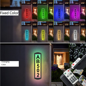 Señal de número de casa y <span class=keywords><strong>calle</strong></span> LED Solar RGB, luz de pared colorida para camino de entrada, Villa, Hotel, <span class=keywords><strong>parque</strong></span>, jardín cuadrado, clasificación de Yard-IP66 - Product Image 2