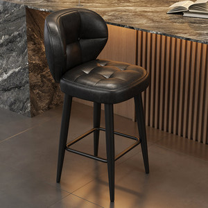 Sgabelli da Bar Girevoli in Pelle con Schienale Alto, Design Nordico di Lusso Moderno <span class=keywords><strong>per</strong></span> Uso Domestico, Bancone e Isola <span class=keywords><strong>Cucina</strong></span> - Product Image 6