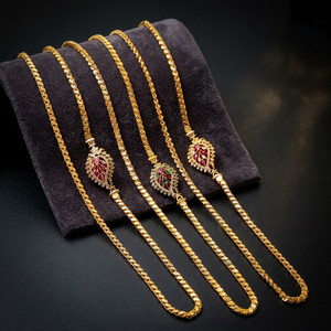 Colliers chaîne Mopu plaqués or 14K, 18K, 24K en gros, bijoux de mode avec pierres CZ, chaînes Mopu avec pierres CZ - Product Image 5