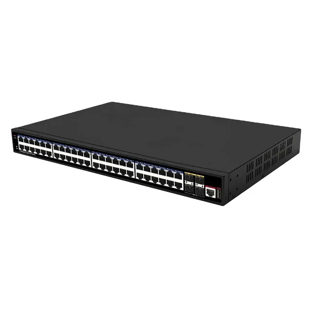 YXFiber YXF-SWT48PG4TG 48 Port SFP Gigabit L3 Management POE Switch with 48x 10/100/1000M and 4x 10G SFP+ Ports for Data Center