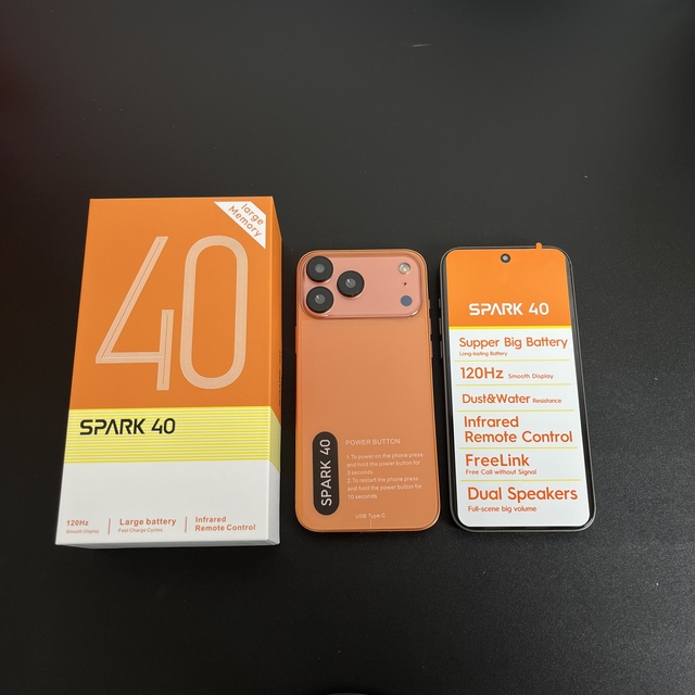 Global Version SPARK 40 16+1TB Dual SIM Octa Core Android 15 True 4G EU Cross-border E-commerce Hot Seller Smart Mobile Phone